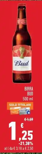 Conad BIRRA BUD offerta
