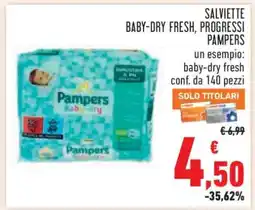 Conad SALVIETTE BABY-DRY FRESH, PROGRESSI PAMPERS offerta