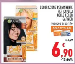 Conad COLORAZIONE PERMANENTE PER CAPELLI BELLE COLOR GARNIER offerta