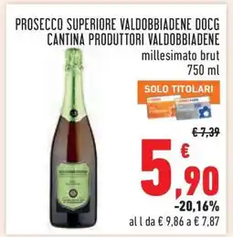 Conad PROSECCO SUPERIORE VALDOBBIADENE DOCG CANTINA PRODUTTORI VALDOBBIADENE offerta