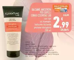 Conad BALSAMO, MASCHERA PER CAPELLI CONAD ESSENTIAE LAB offerta