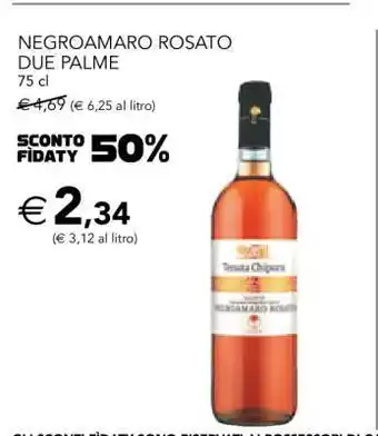 Esselunga NEGROAMARO ROSATO DUE PALME offerta