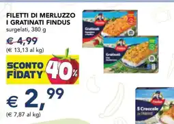 Esselunga FILETTI DI MERLUZZO I GRATINATI FINDUS offerta