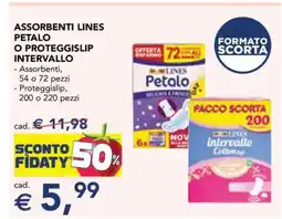 Esselunga ASSORBENTI LINES PETALO O PROTEGGISLIP INTERVALLO offerta