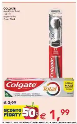 Esselunga COLGATE dentifricio Total, 100 ml o spazzolino Omni Black offerta