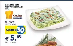 Esselunga Lasagne con Ricotta e Spinaci offerta