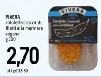 Famila Vivera cotolette croccanti, filetti alla marinara vegane 200g offerta