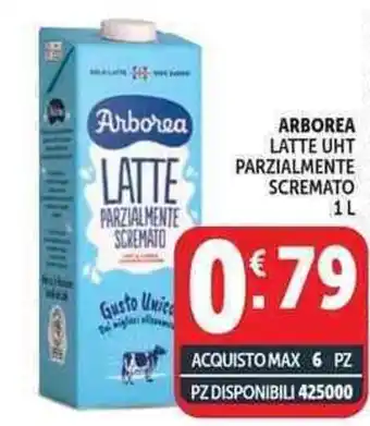 Deco Supermercati Arborea latte uht parzialmente scremato offerta