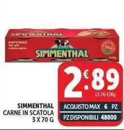 Deco Supermercati Simmenthal carne in scatola offerta