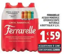Deco Supermercati Ferrarelle acqua minerale effervescente naturale offerta