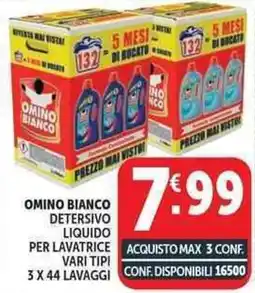 Deco Supermercati Omino bianco detersivo liquido per lavatrice offerta