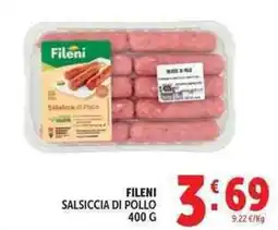 Deco Supermercati Fileni salsiccia di pollo offerta