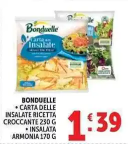 Deco Supermercati Bonduelle, carta delle insalate ricetta croccante, insalata armonia offerta