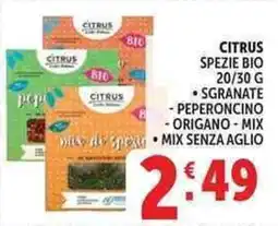 Deco Supermercati Citrus spezie bio, sgranate, mix senza aglio offerta
