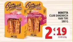 Deco Supermercati Beretta club sandwich offerta