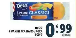 Deco Supermercati Deco 6 panini per hamburger offerta