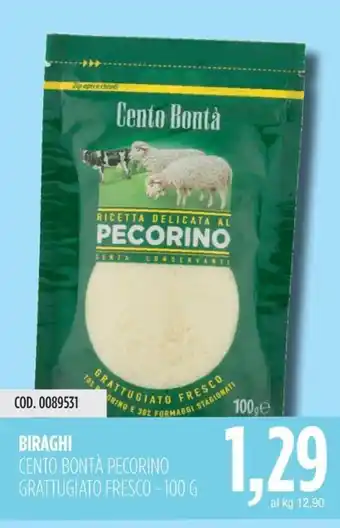 Carico Cash & Carry Biraghi cento bontà pecorino grattugiato fresco offerta