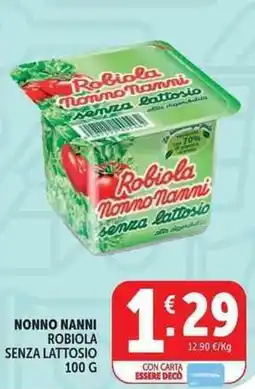 Deco Supermercati Nonno nanni robiola senza lattosio offerta