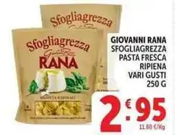 Deco Supermercati Giovanni rana sfogliagrezza pasta fresca ripiena offerta