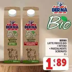 Deco Supermercati Berna latte fresco bio, intero, parzialmente offerta