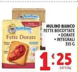 Deco Supermercati Mulino bianco fette biscottate, dorate, integrale offerta