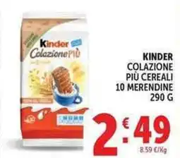 Deco Supermercati Kinder colazione più cereali 10 merendine offerta