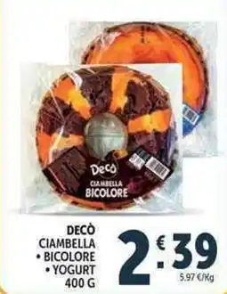 Deco Supermercati Decò ciambella, bicolore, yogurt offerta