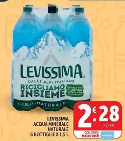 Deco Supermercati Levissima acqua minerale naturale offerta