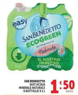 Deco Supermercati San benedetto easy acqua minerale naturale offerta