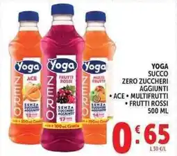 Deco Supermercati Yoga succo zero zuccheri aggiunti offerta
