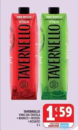 Deco Supermercati Tavernello vino da tavola bianco, rosso, rosato offerta
