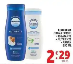 Deco Supermercati Leocrema crema corpo, idratante, nutriente, argan offerta