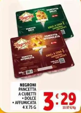 Deco Supermercati Negroni pancetta a cubetti offerta