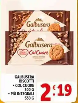 Deco Supermercati Galbusera biscotti, col cuore, più integrali offerta
