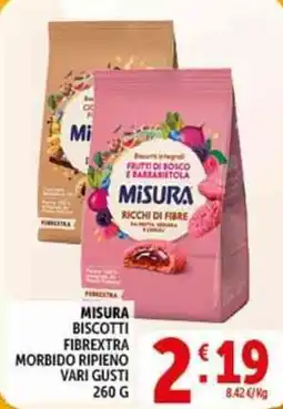 Deco Supermercati Misura biscotti fibrextra morbido ripieno offerta