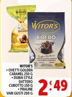 Deco Supermercati Witor's ovetti golden caramel offerta