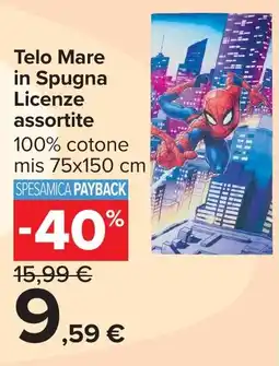 Carrefour Telo Mare in Spugna Licenze assortite offerta