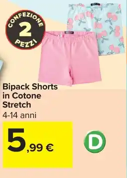 Carrefour Bipack Shorts in Cotone Stretch offerta