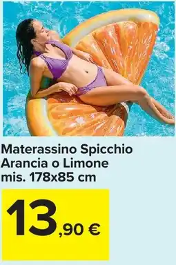 Carrefour Materassino Spicchio Arancia o Limone mis. 178x85 cm offerta