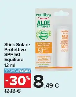 Carrefour Stick Solare Protettivo SPF 50 Equilibra offerta