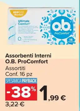 Carrefour Assorbenti Interni O.B. ProComfort offerta
