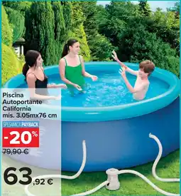 Carrefour Piscina Autoportante California mis. 3.05mx76 cm offerta
