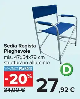 Carrefour Sedia Regista Pieghevole offerta