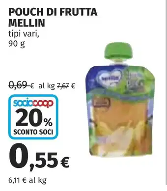 Coop Pouch di frutta MELLIN offerta