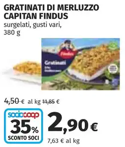 Coop Gratinati di merluzzo CAPITAN FINDUS offerta