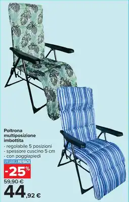 Carrefour Poltrona multiposizione imbottita offerta