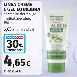 Coop Linea creme e gel EQUILIBRA offerta