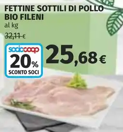 Coop Fettine sottili di pollo bio FILENI offerta