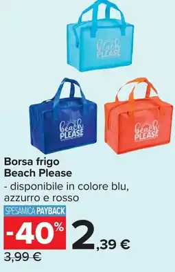 Carrefour Borsa frigo Beach Please offerta