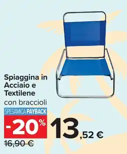 Carrefour Spiaggina in Acciaio e Textilene offerta